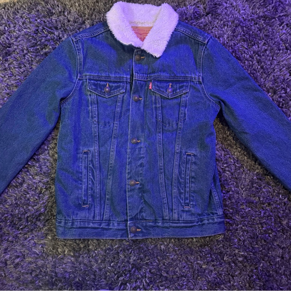 Levi's Blue Denim Jacket with White Collar